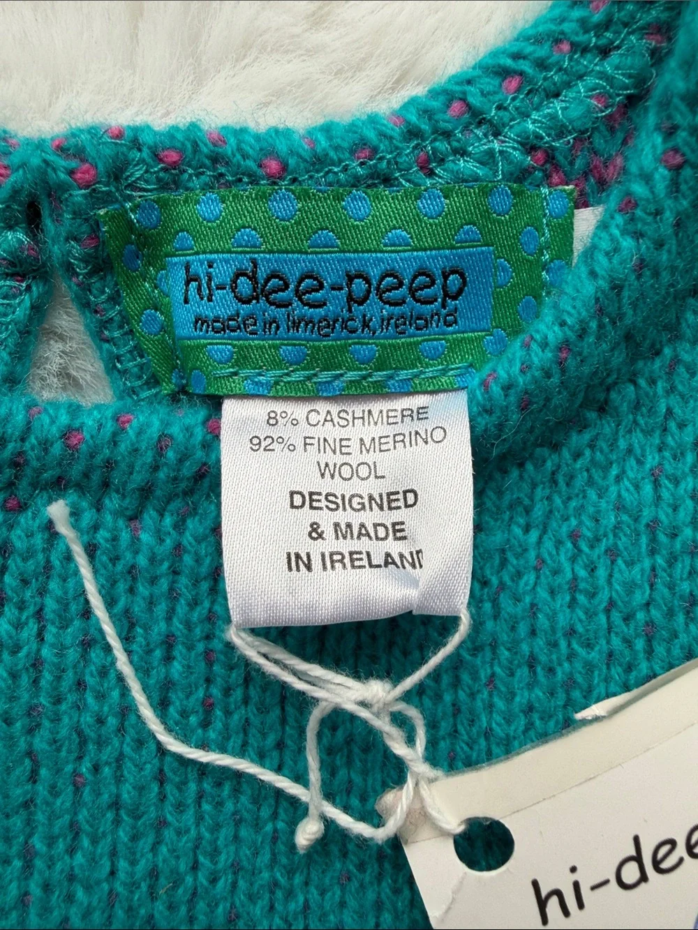 NWT Hi-Dee-Peep Girls Sweater Dress Floral Cashmere/Wool Made in Ireland sz 6